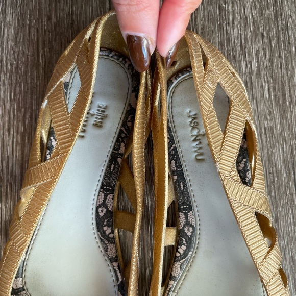 Miu Miu Gold Woven Flats - Picture 2 of 4
